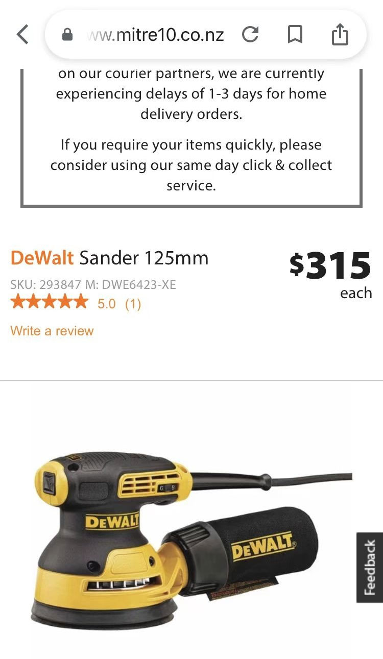 全新 Dewalt disc 125mm sander 