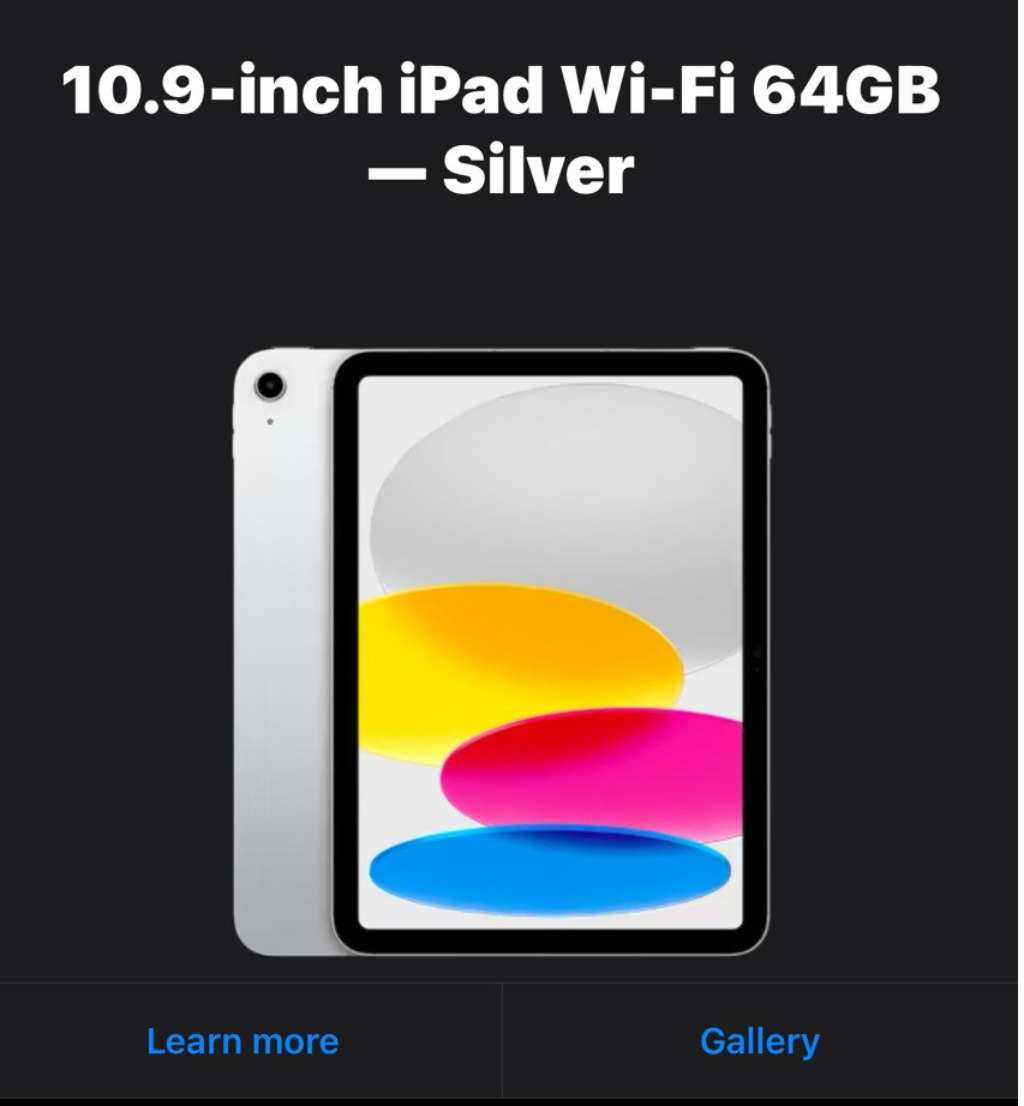 Apple iPad 10代最新款银色64G 99新